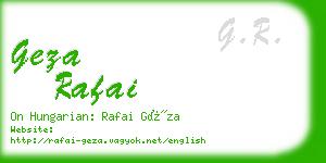 geza rafai business card